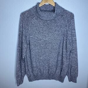 Karen Scott Black White Marled Sweater XL